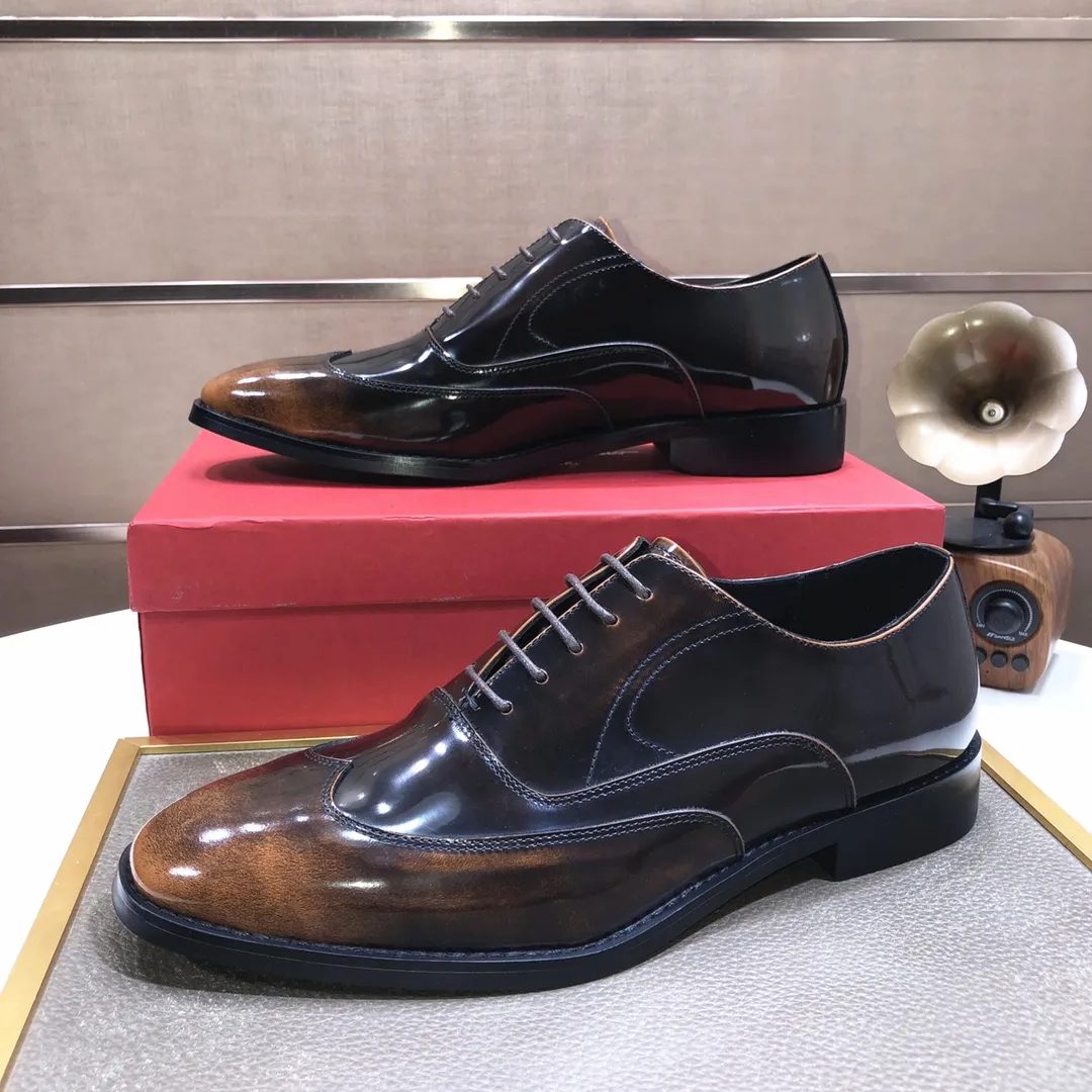 Men's shoes 💰540💰[Ferragamo/Ferragamo] (high-end Niuli) New 🍀 Ferragamo* - top version Ferragamo's classic formal leather shoes! Made of imported original cowhide, the inner top layer is comfortable cowhide lining! Original wear-resistant rubber outsole! High quality products! Code number 38-44!